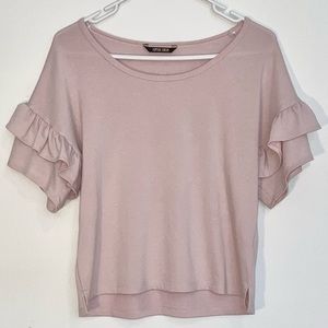 Peyton Jensen Ruffle Sleeve Pink Top